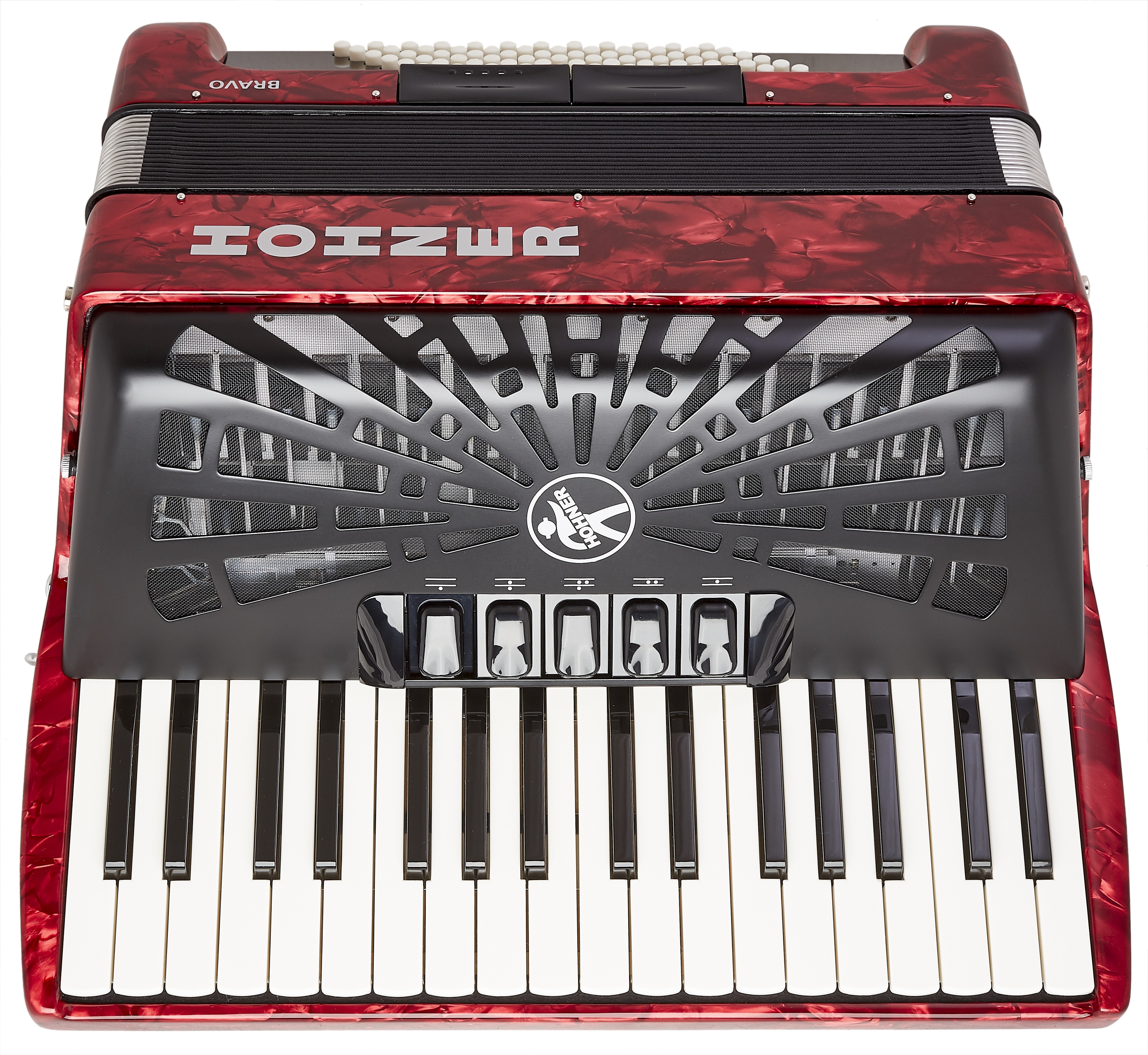 Hohner Bravo III 72 red (SilentKey) (obrázek 3)