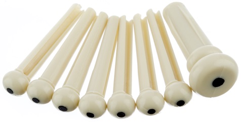 Levně Fender Bridge Pin Set Ivory with Black Dot
