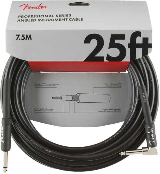Levně Fender Professional Series 25' Instrument Cable Angled