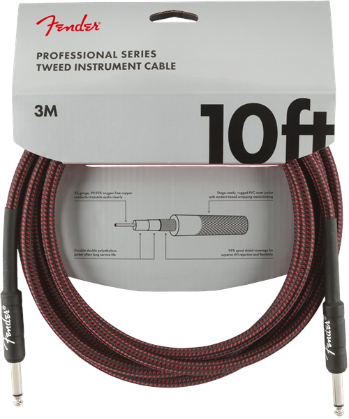 Levně Fender Professional Series 10' Instrument Cable Red Tweed