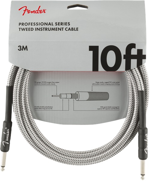 Levně Fender Professional Series 10' Instrument Cable White Tweed