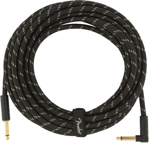 Fender Deluxe Series 25' Instrument Cable Black Tweed Angled (obrázek 4)