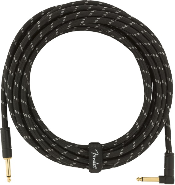 Fender Deluxe Series 18.6' Instrument Cable Black Tweed Angled (obrázek 4)