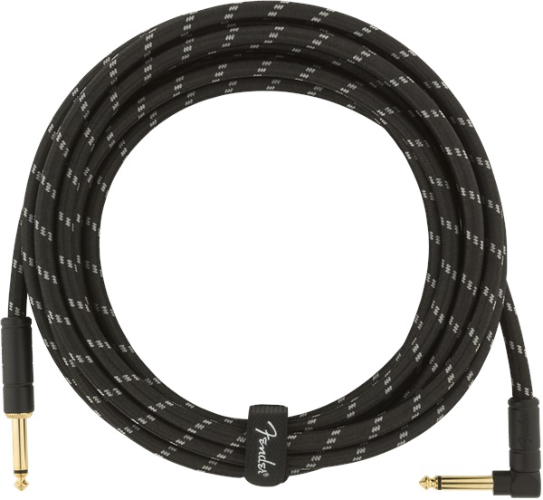 Fender Deluxe Series 15' Instrument Cable Black Tweed Angled (obrázek 4)
