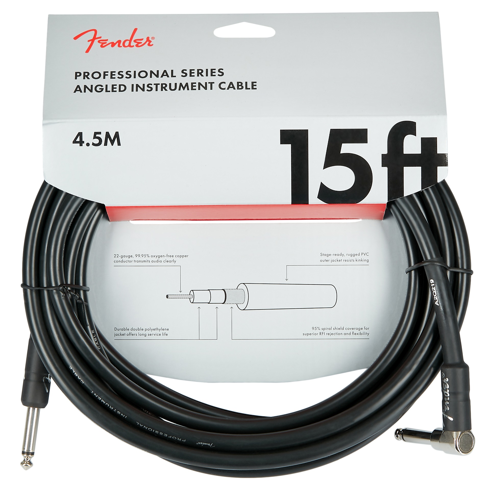 Levně Fender Professional Series 15' Instrument Cable Angled