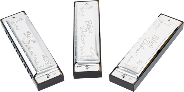 Fender Blues Deluxe Harmonica Pack of 3 with Case (obrázek 3)