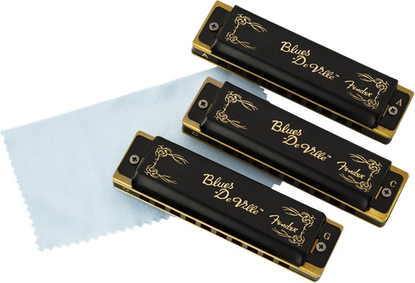 Fender Blues DeVille Harmonica Pack of 3 with Case (obrázek 4)