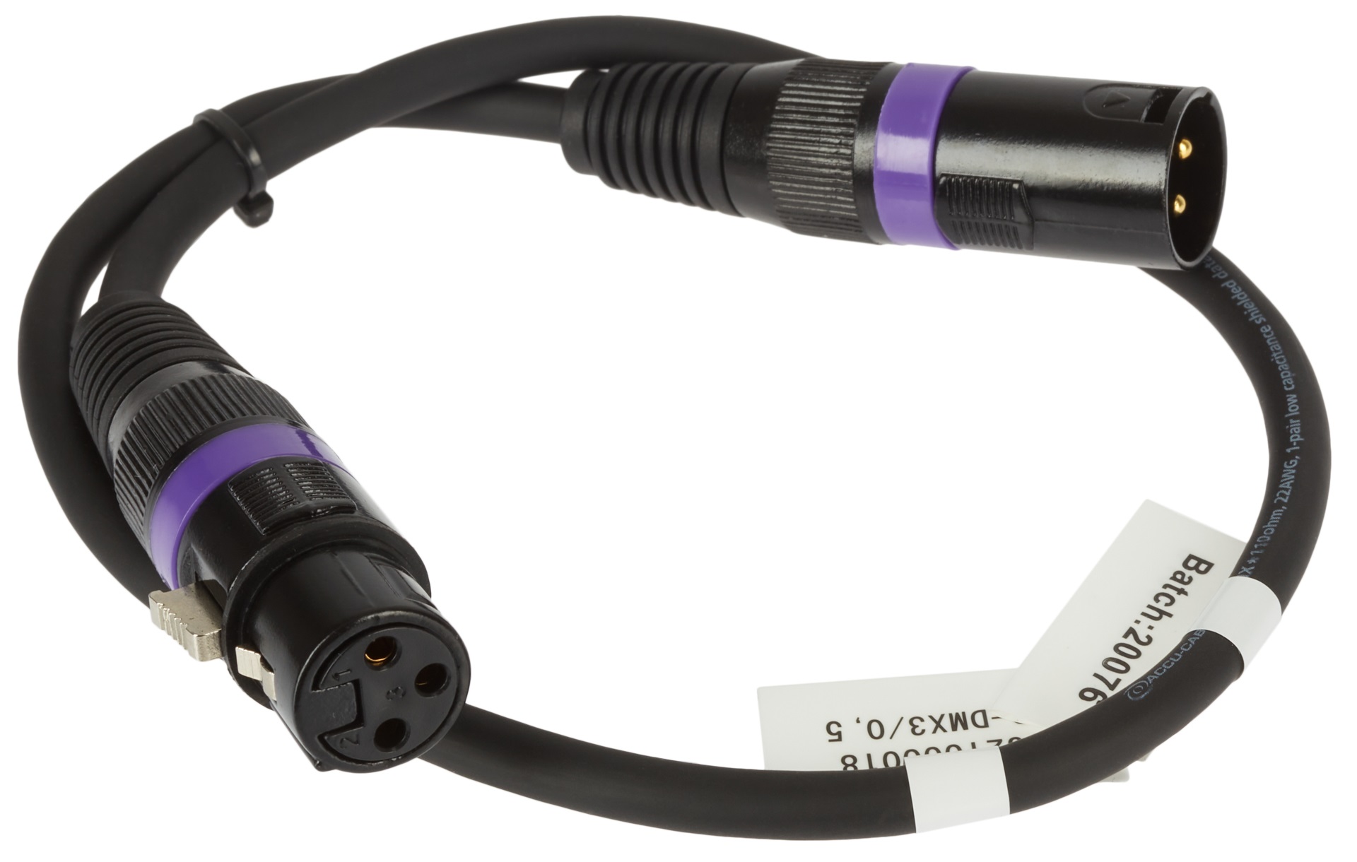 ADJ AC-DMX3/0,5 3 p. XLRm/3 p. XLRf 0,5m DMX (obrázek 3)