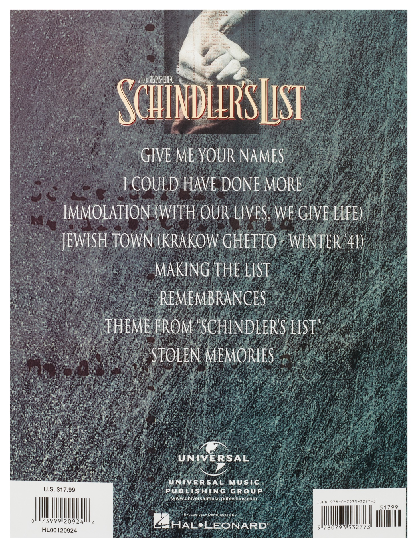 MS John Williams: Schindler’s List Piano Solos