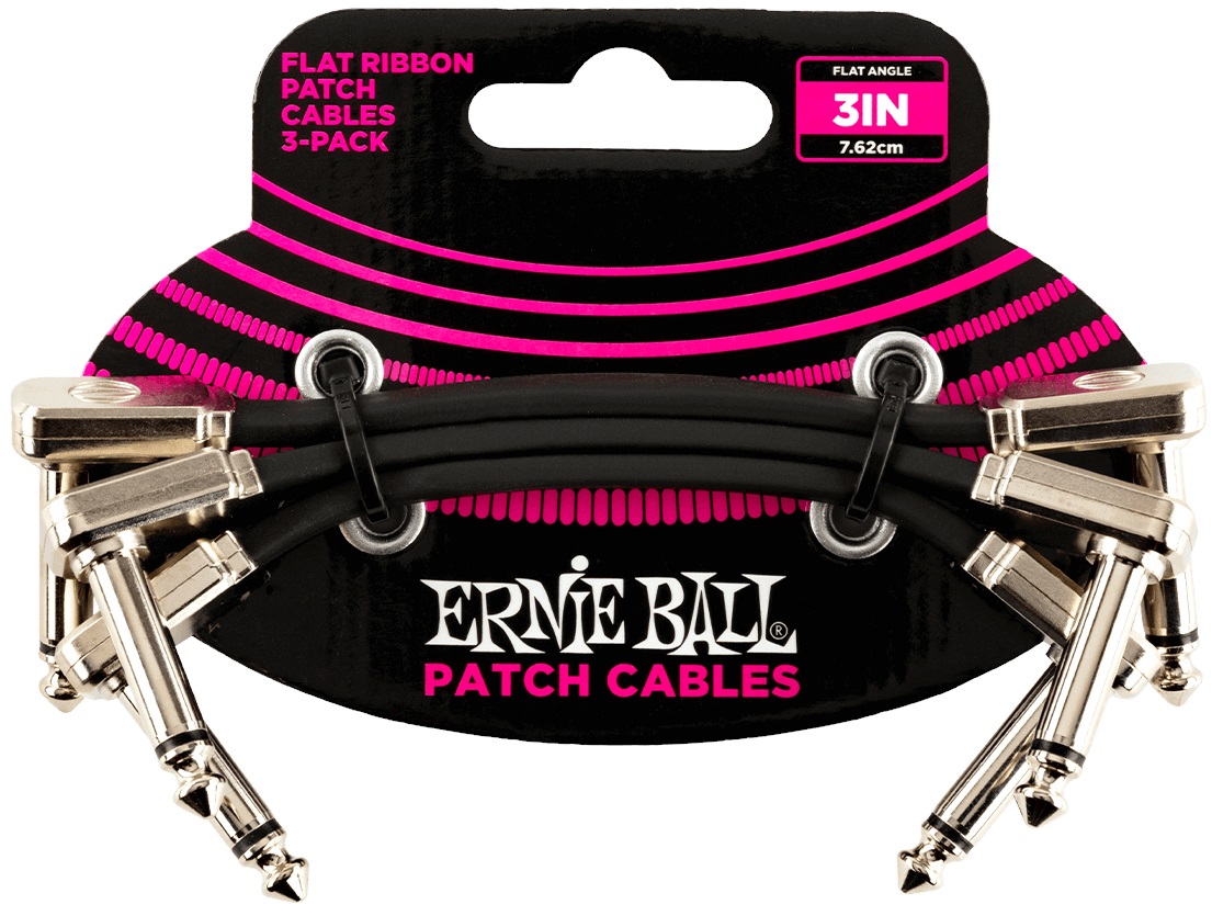 Levně Ernie Ball 3" Flat Ribbon Patch Cable 3-Pack