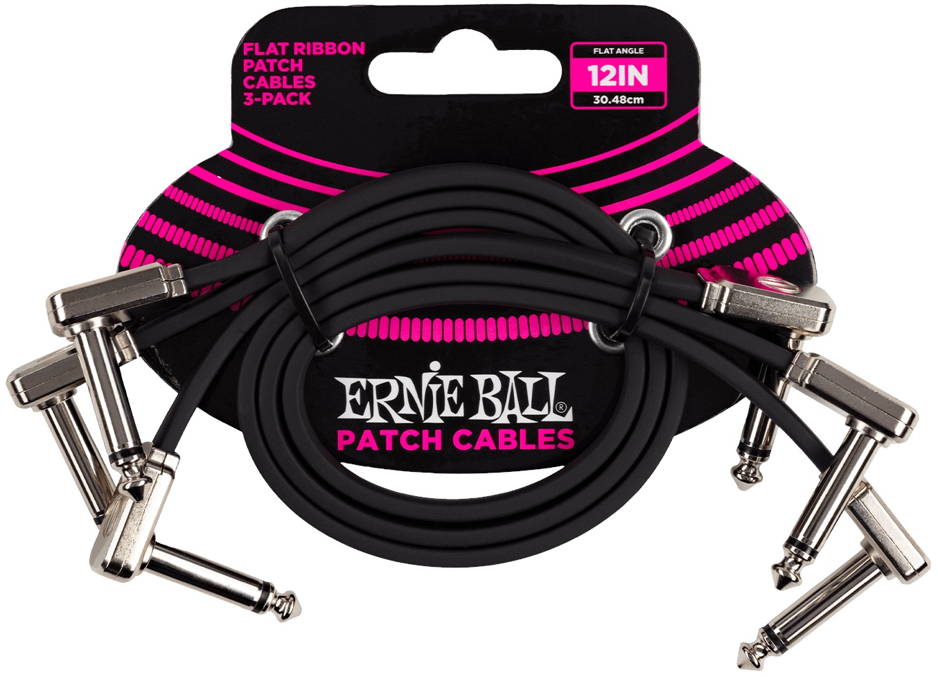 Levně Ernie Ball 12” Flat Ribbon Patch Cable 3-Pack