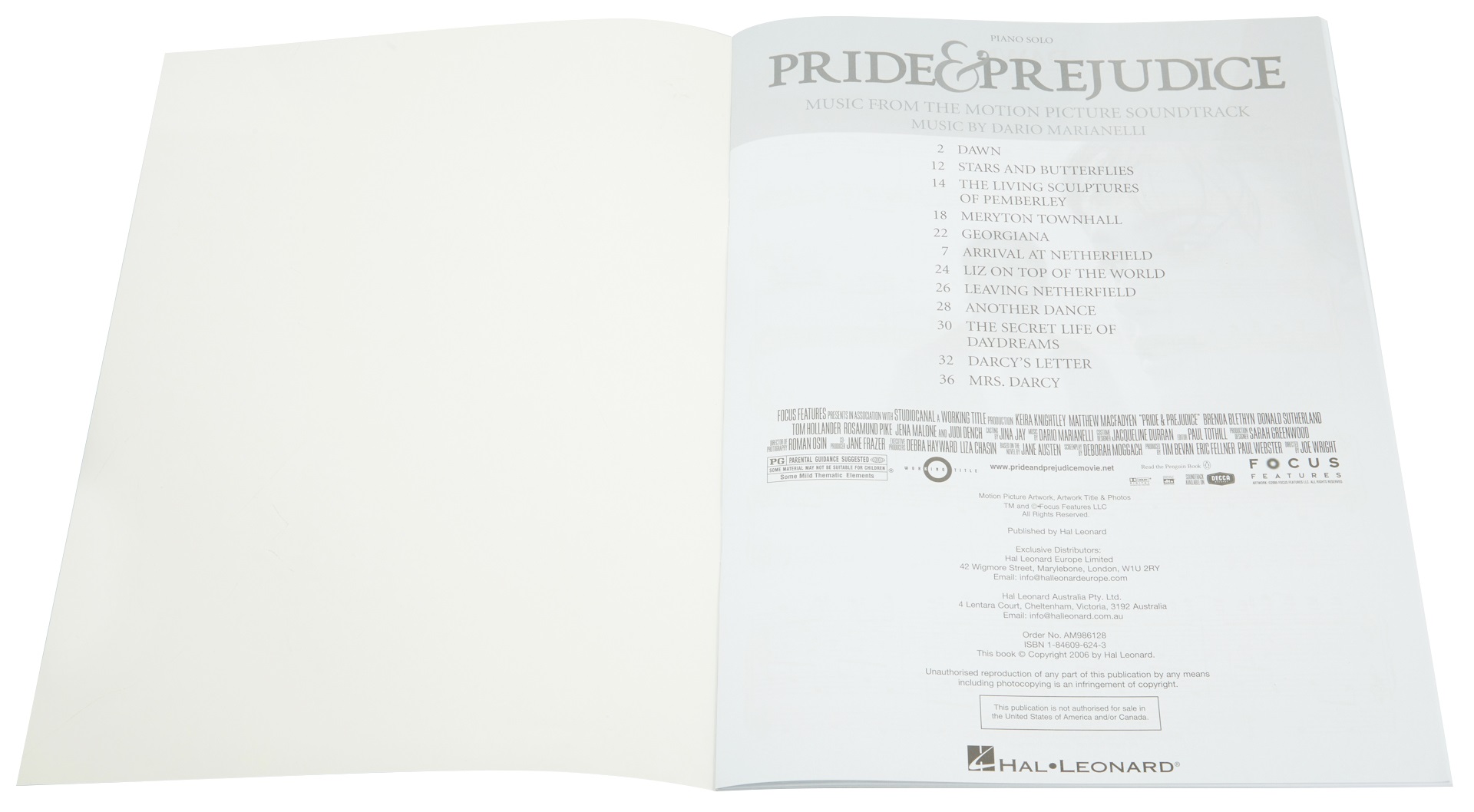 MS Pride And Prejudice: Music From The Motion Picture Soundtrack (obrázek 3)