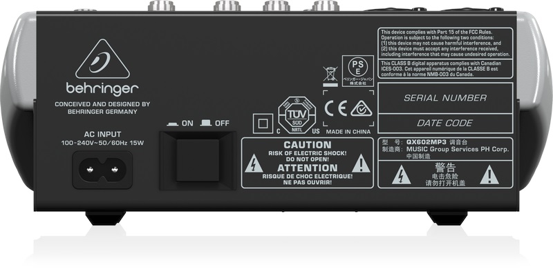 Behringer Xenyx QX602MP3 (obrázek 3)