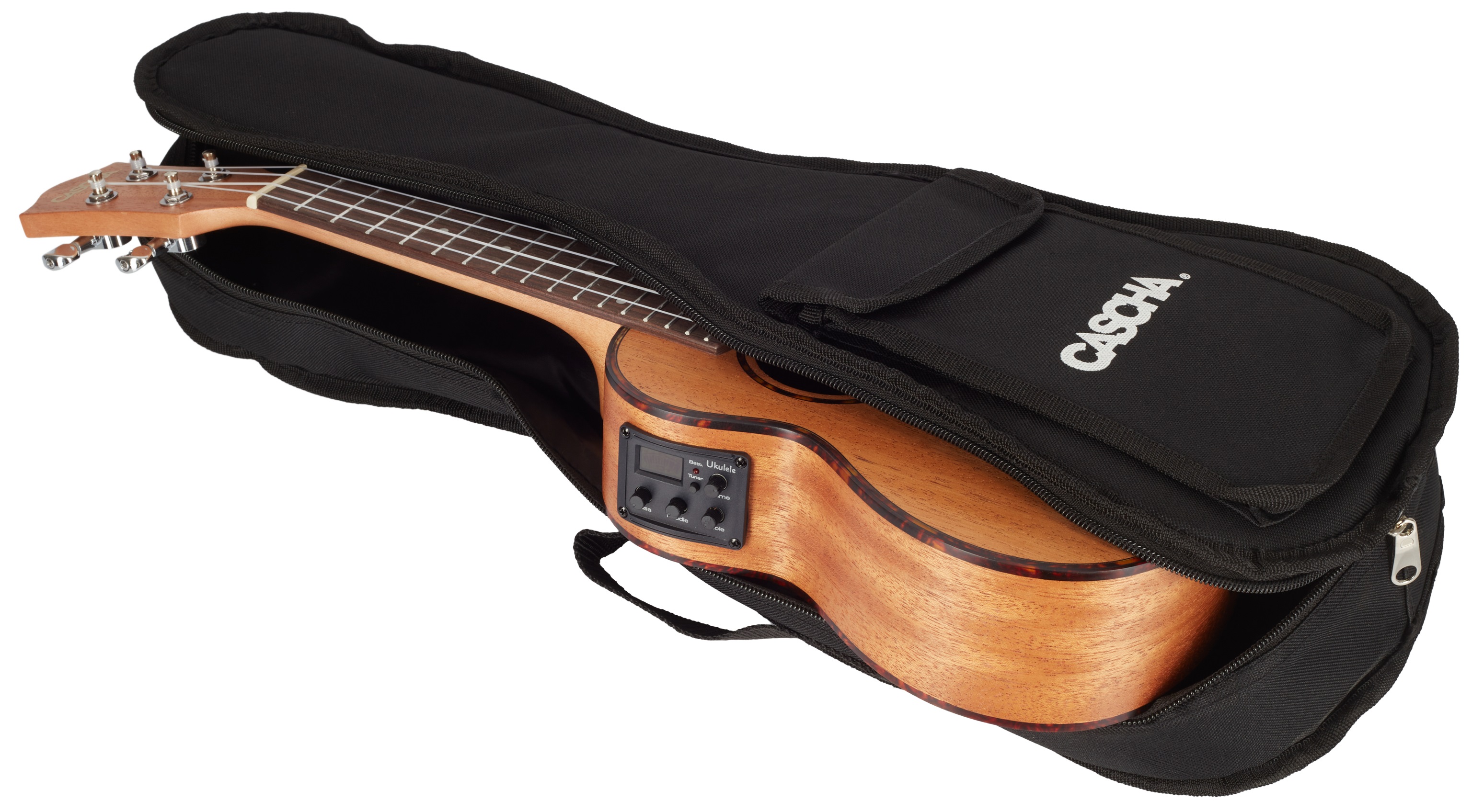 Cascha HH 2026E Soprano Mahogany Ukulele Set EQ (obrázek 7)
