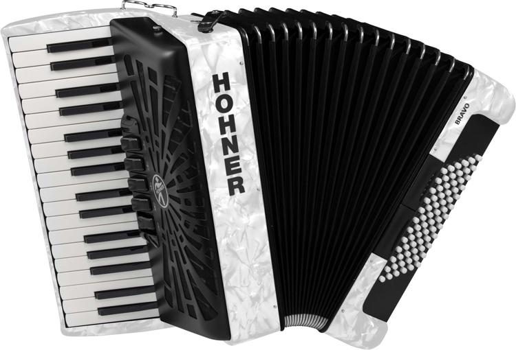 Levně Hohner Bravo III 72 white (SilentKey)