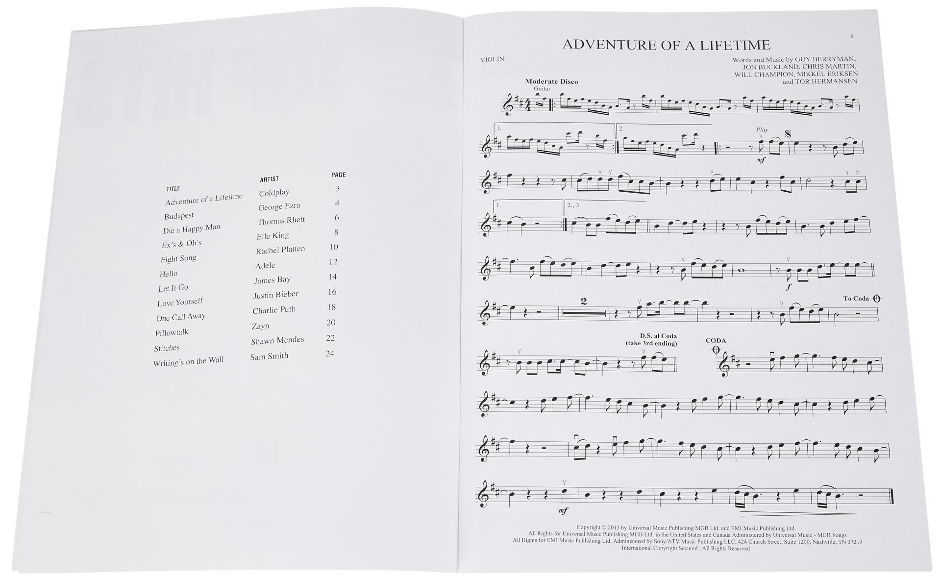 MS Hal Leonard Instrumental Play-Along: Top Hits - Violin (obrázek 3)