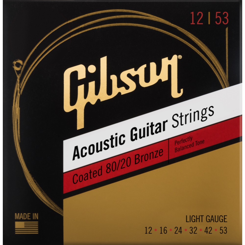 Levně Gibson Coated 80/20 Bronze Acoustic Guitar Strings Light