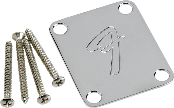 Levně Fender 4-Bolt Vintage-Style Neck Plate "F" Logo, Chrome