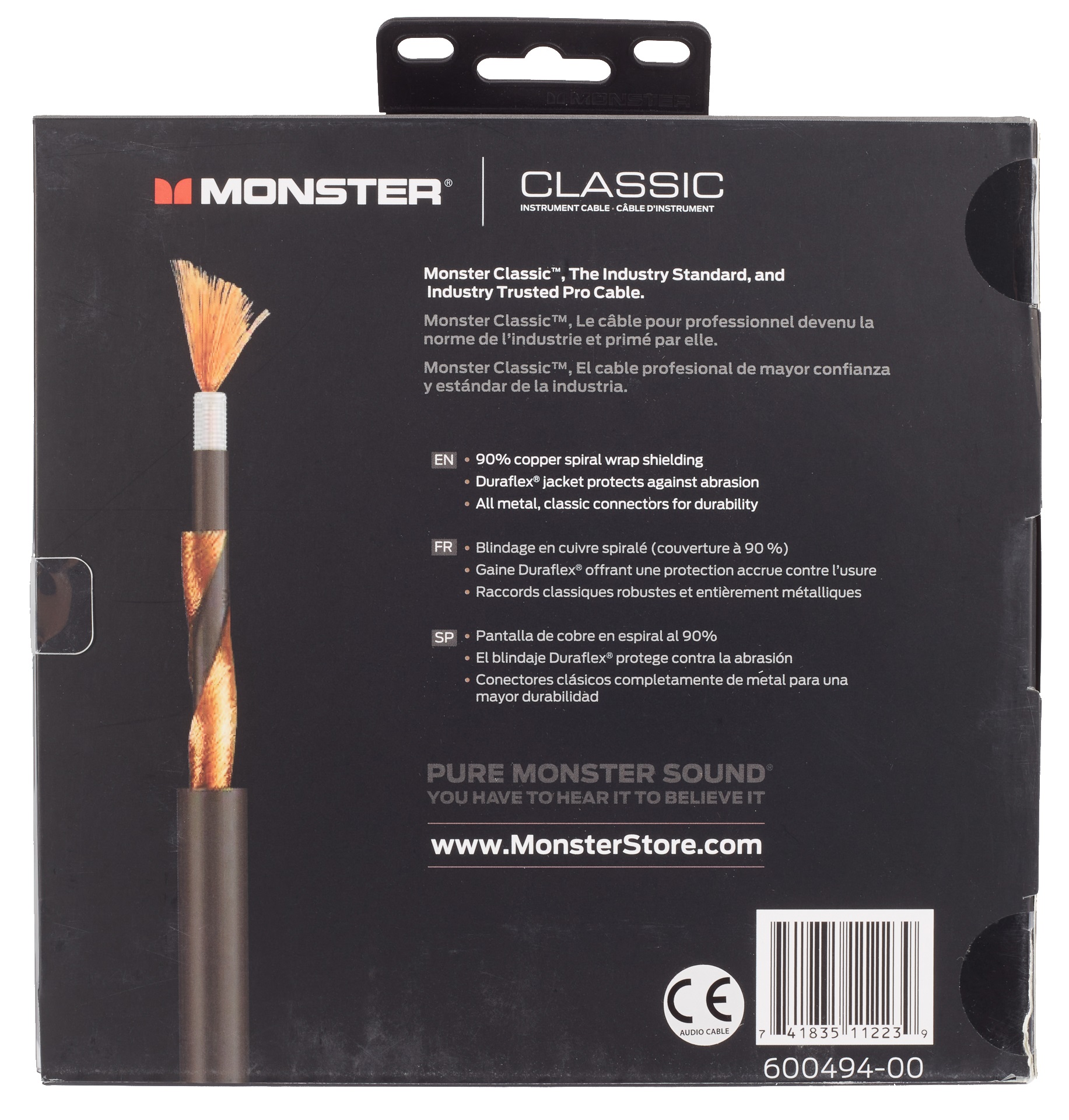 Monster Classic 12' Instrument Cable Straight (obrázek 3)