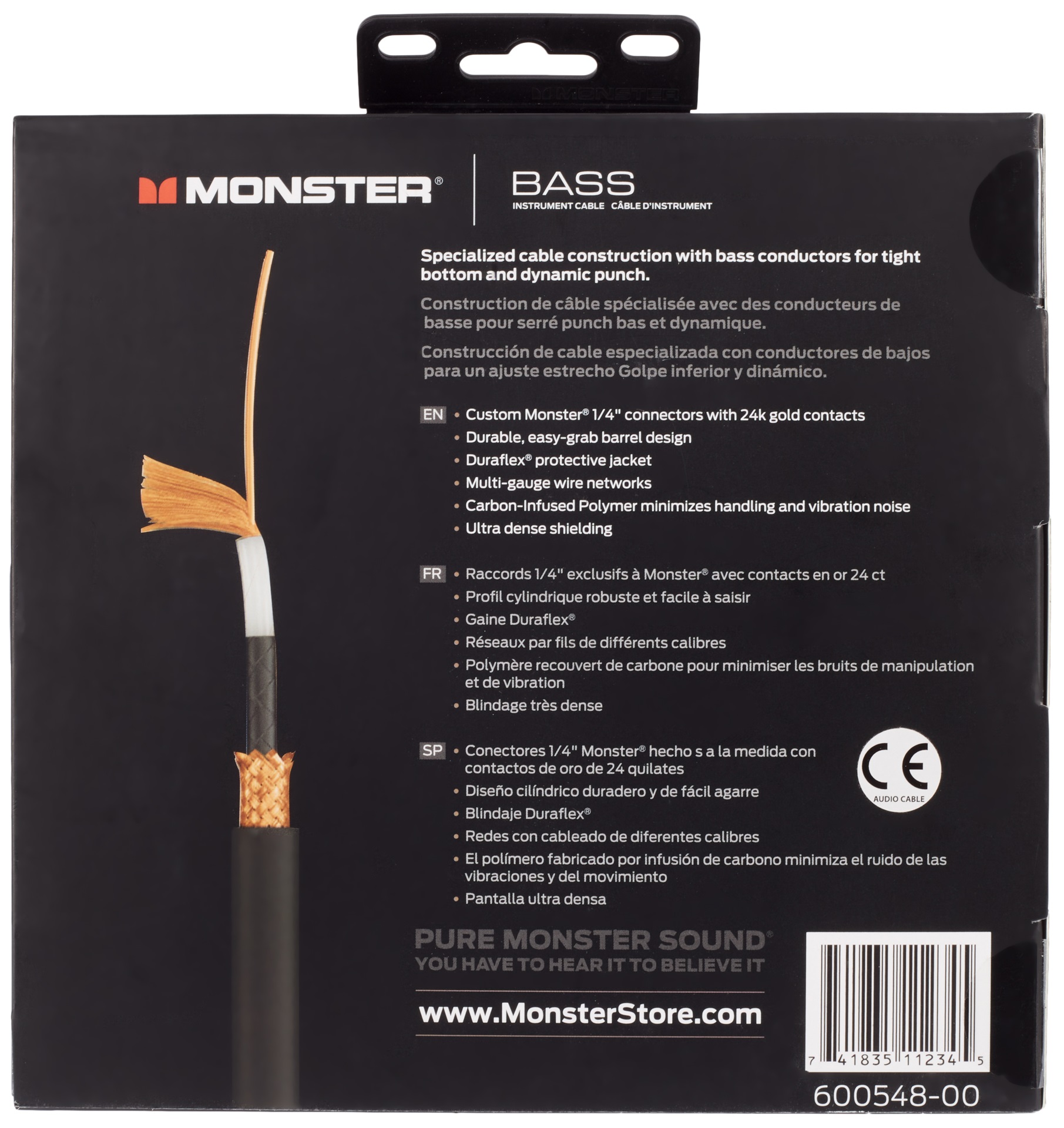 Monster Bass 21' Instrument Cable Straight (obrázek 3)