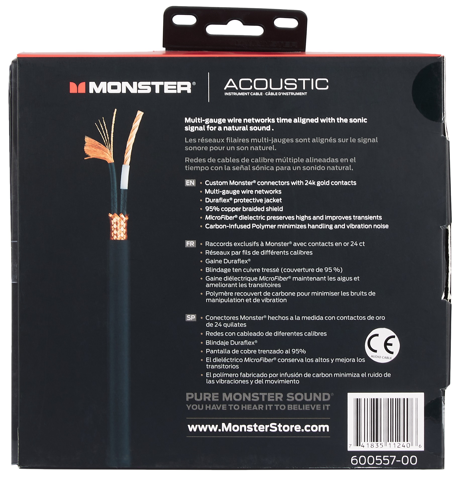 Monster Acoustic 21' Instrument Cable Angled (obrázek 3)