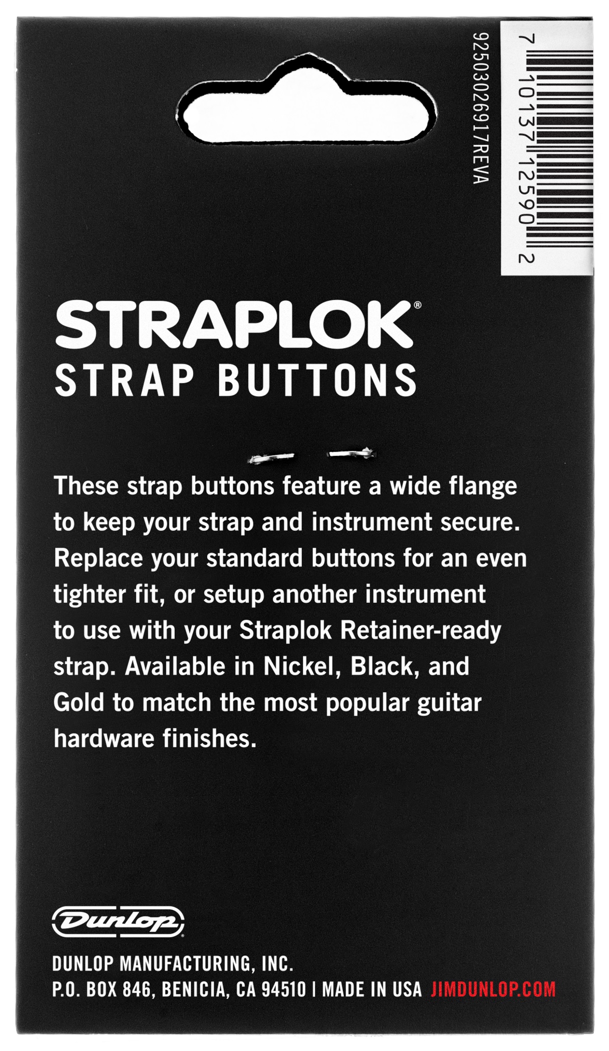Dunlop Straplok Dual Design Strap Button Set - Nickel (obrázek 3)