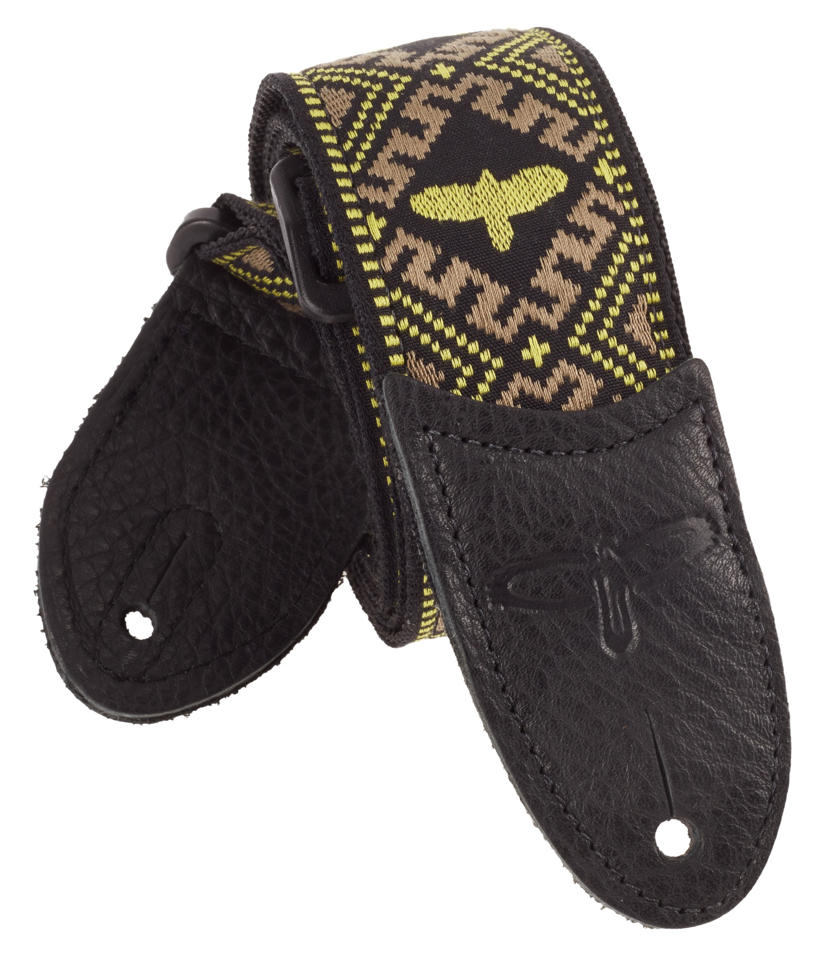Levně PRS Jacquard Hootenanny Guitar Strap, Yellow & Black Birds