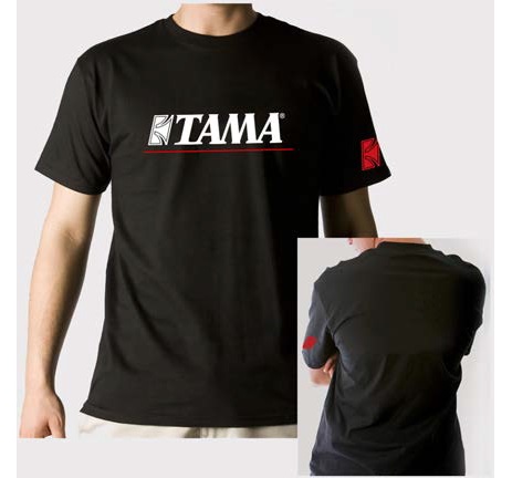 Levně Tama Logo T-shirt Black w/ Red line Long