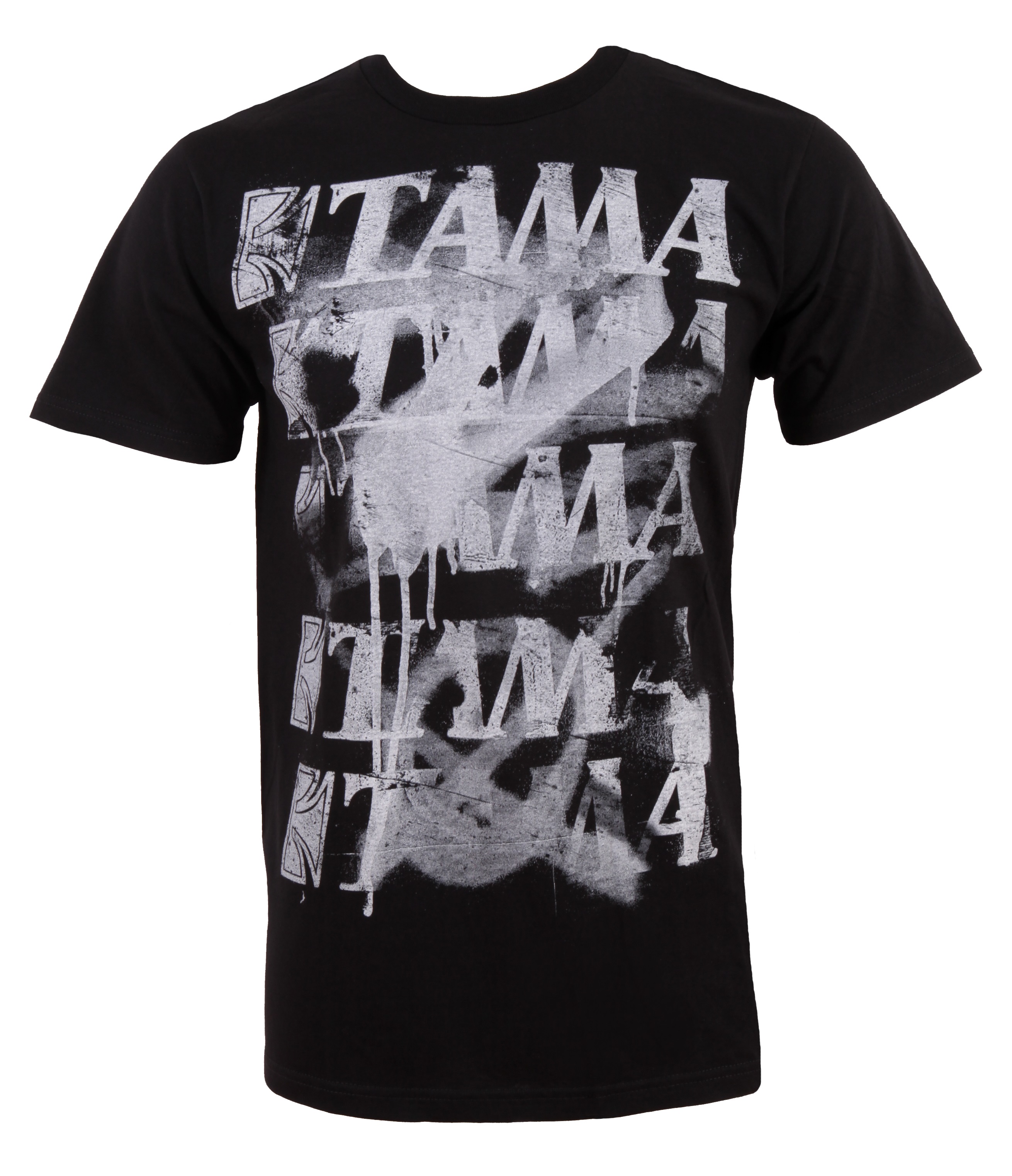 Levně Tama Black T-Shirt White Spray Print Medium