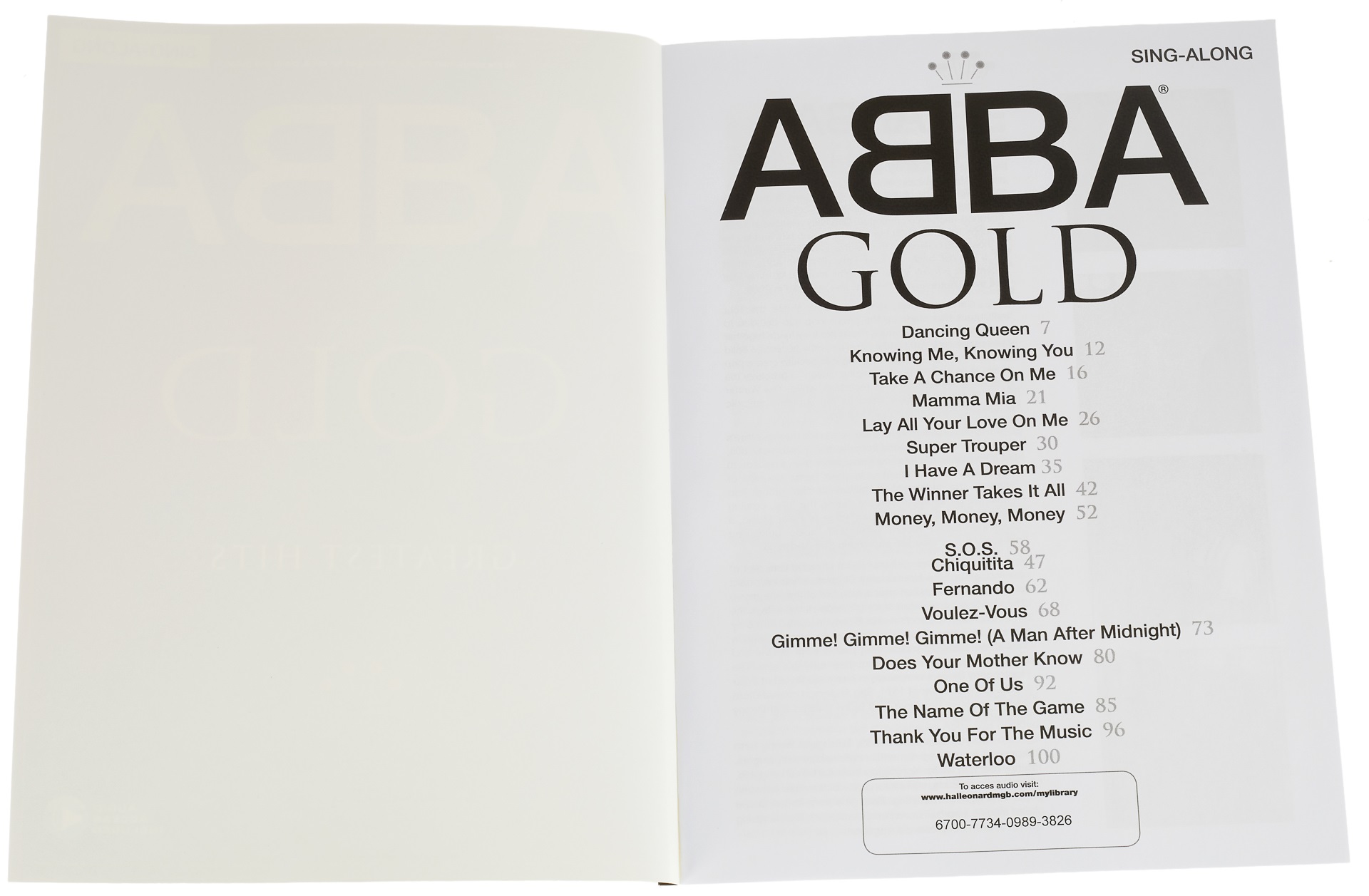 MS ABBA: Gold - Greatest Hits Singalong PVG (Book and Audio Online) (obrázek 3)