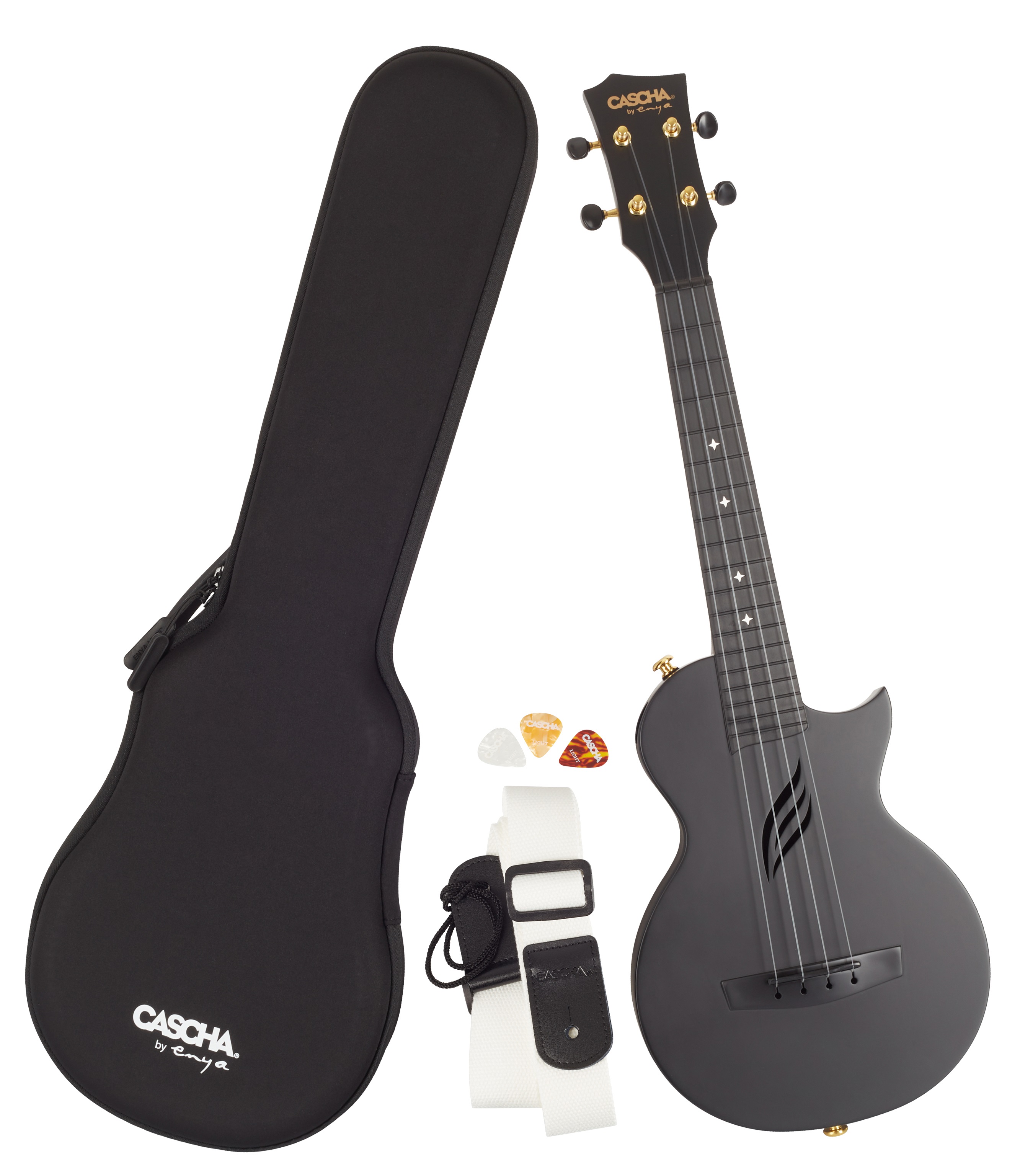Cascha HH 2258 Carbon Fibre Ukulele Set Black (obrázek 8)