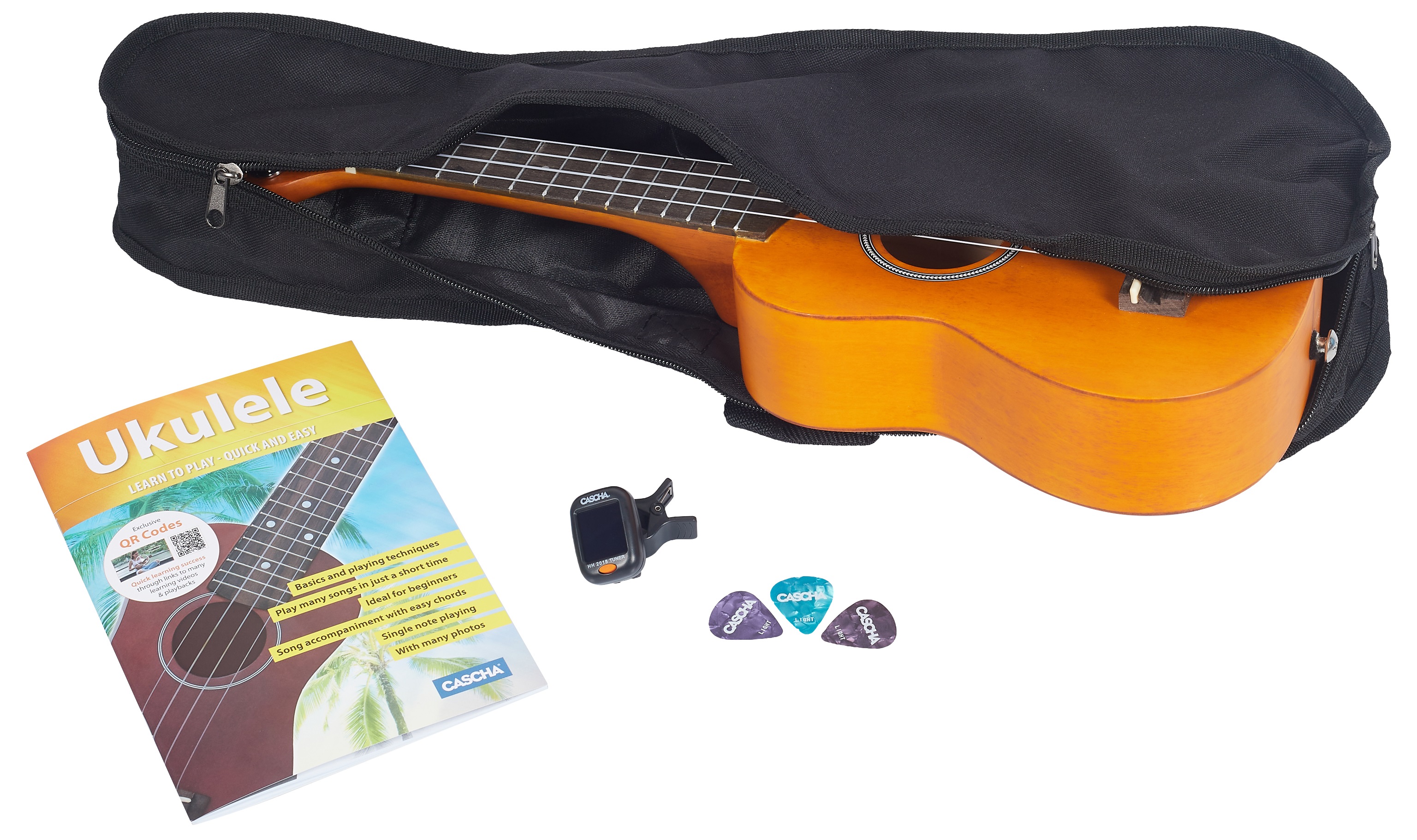 Cascha HH 3973 Soprano Ukulele Bundle Yellow (obrázek 6)