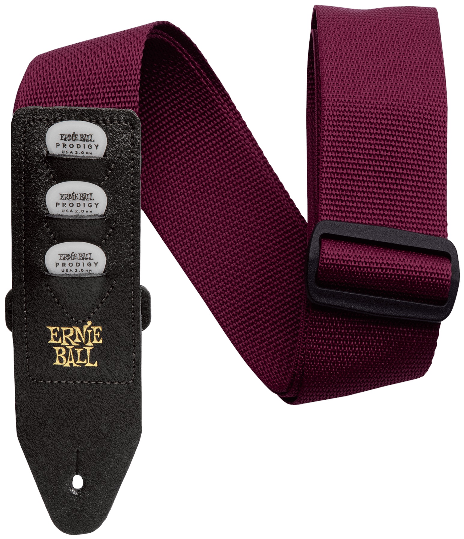 Levně Ernie Ball Pickholder Strap Burgundy