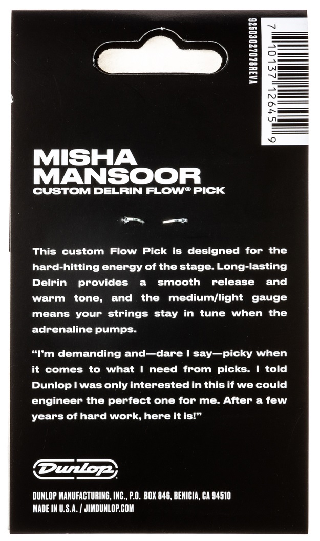 Dunlop Misha Mansoor Custom Delrin Flow Picks Live .65 mm (obrázek 5)