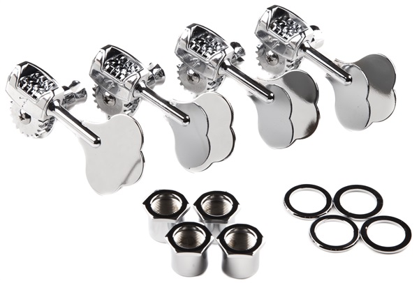 Levně Fender Deluxe "F" Stamp Bass Tuning Machines, (4), Chrome