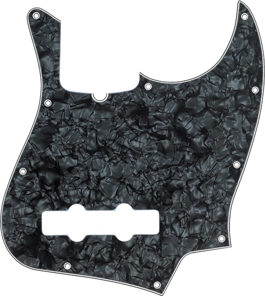 Levně Fender Pickguard, Jazz Bass, 10-Hole Mount, Black Pearl, 4-Ply