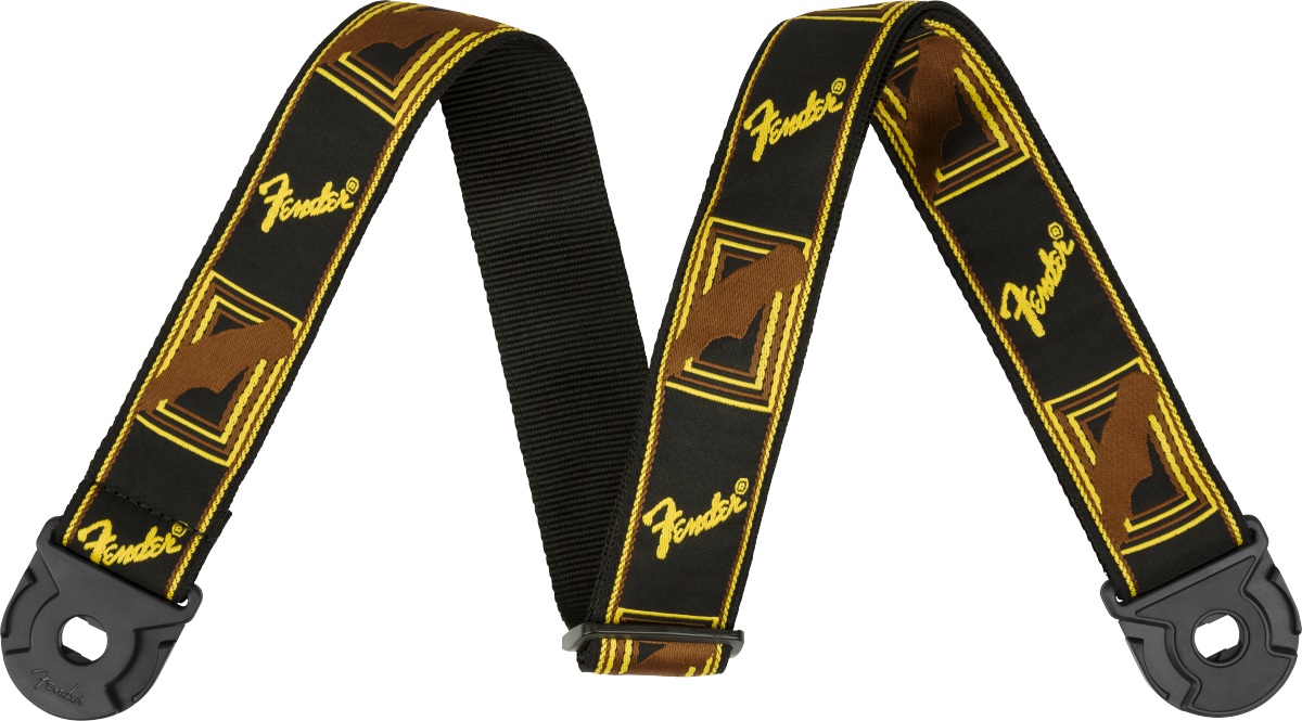 Levně Fender Quick Grip Locking Strap Black/Yellow/Brown