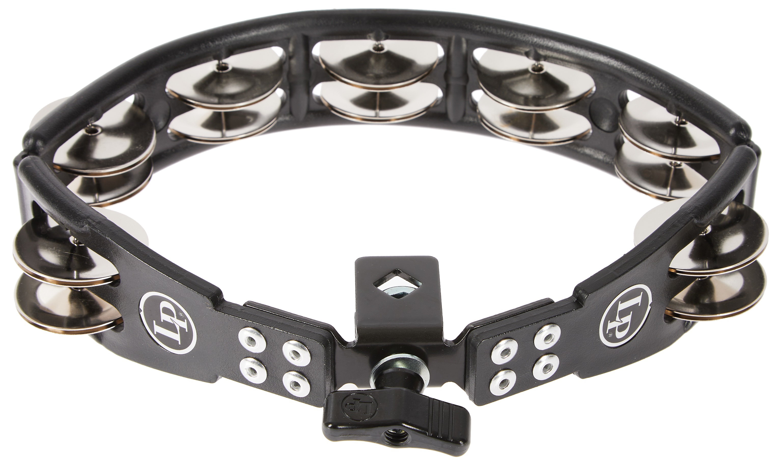 Latin Percussion Cyclops Tambourine Steel Jingles Black Mountable (obrázek 4)