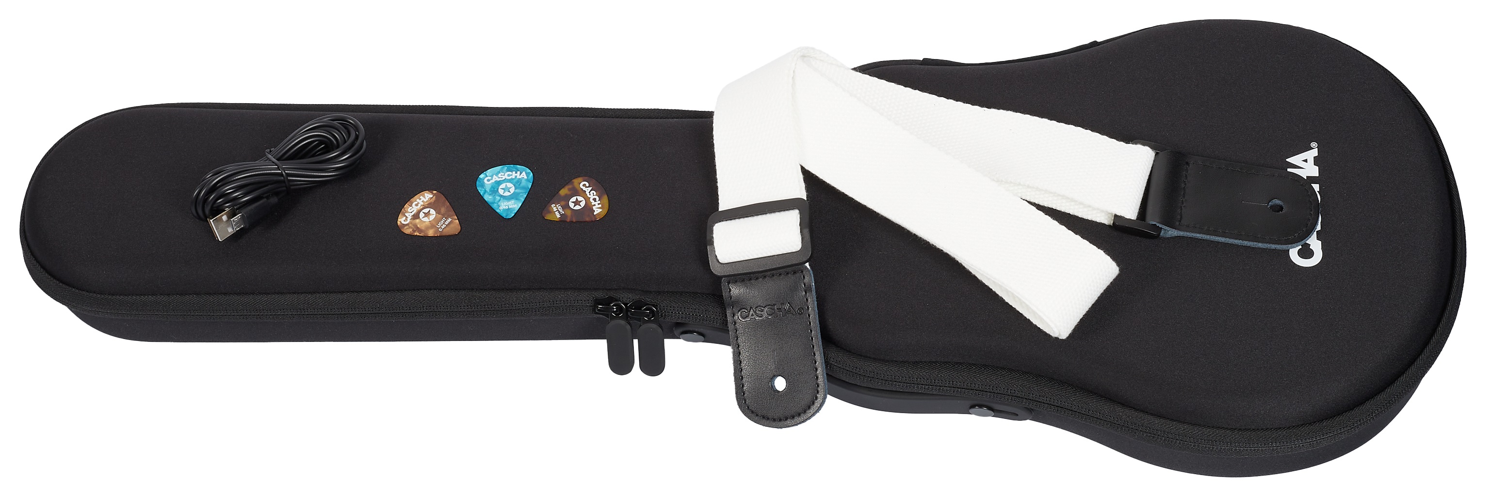 Cascha Ukulele Carbon Fibre Black Set EQ (obrázek 8)