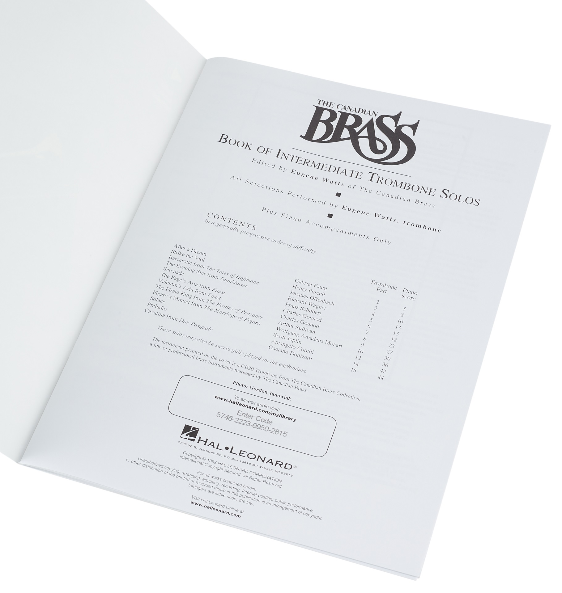 MS Canadian Brass Book of Intermediate Trombone Solos (obrázek 3)