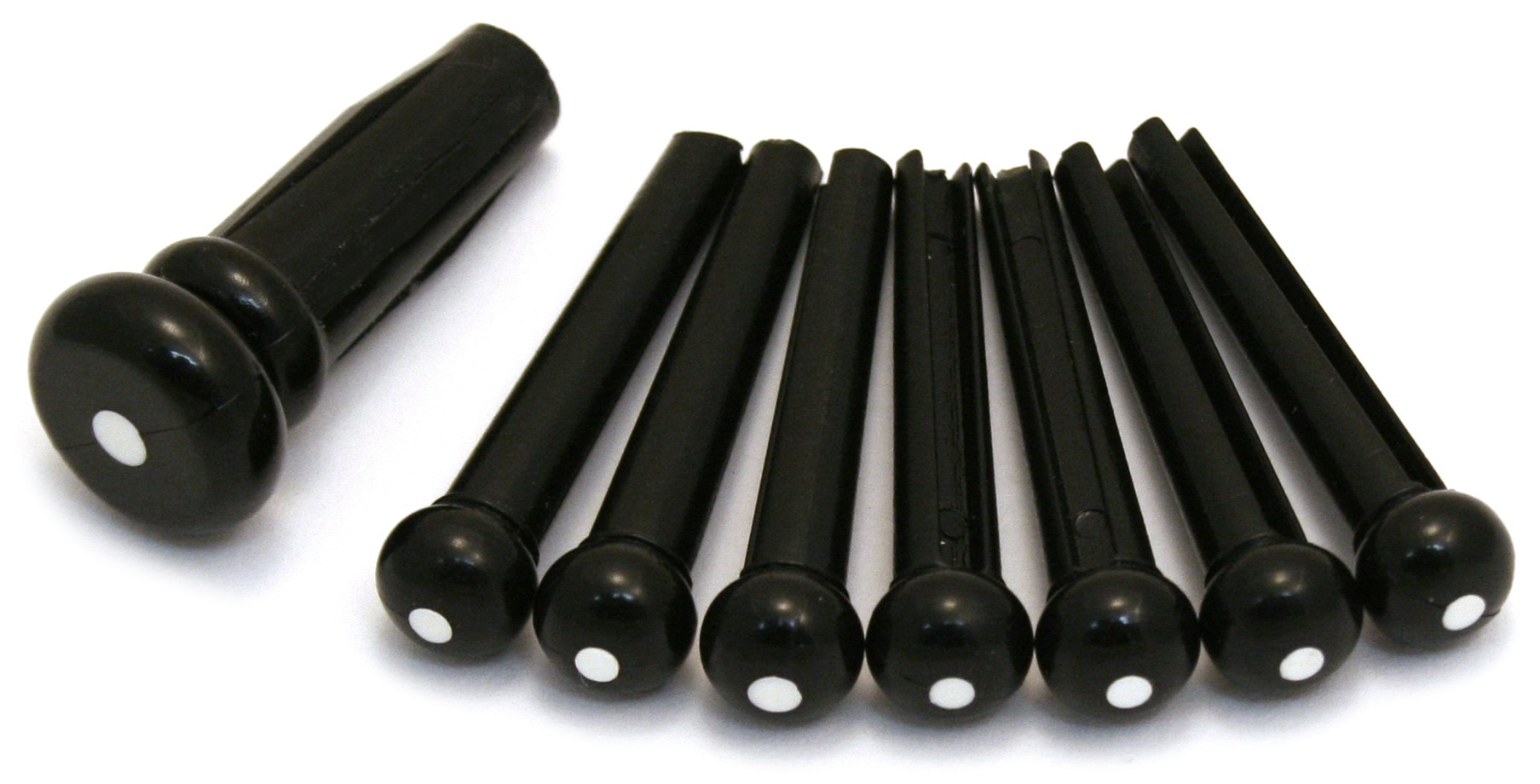 Levně Fender Bridge Pin Set, Black with White Dot