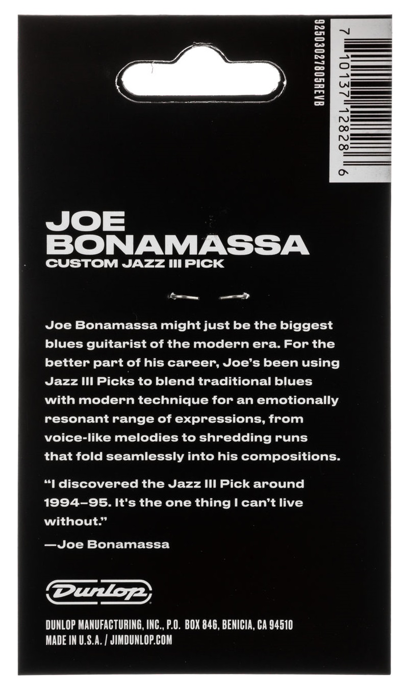 Dunlop Joe Bonamassa Custom Jazz III Picks 1.38 (obrázek 5)