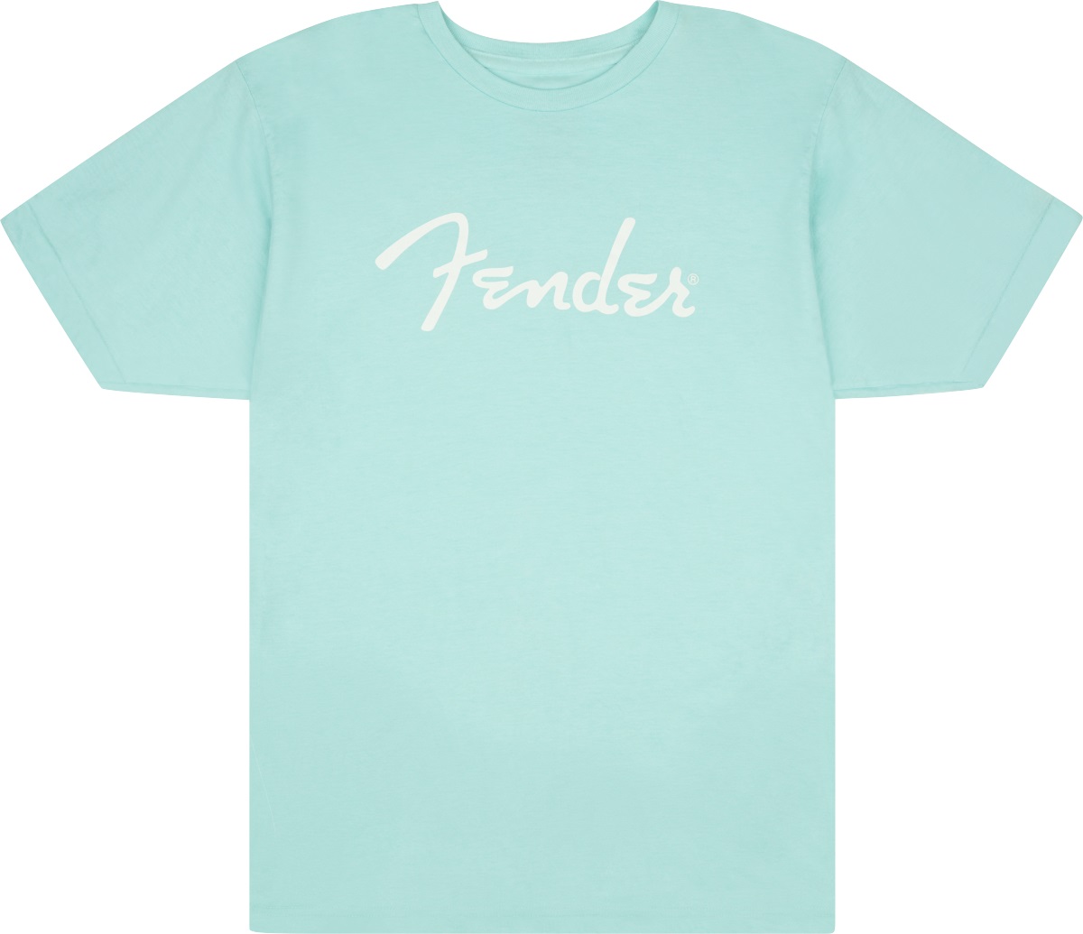 Levně Fender Spaghetti Logo T-Shirt Daphne Blue - L