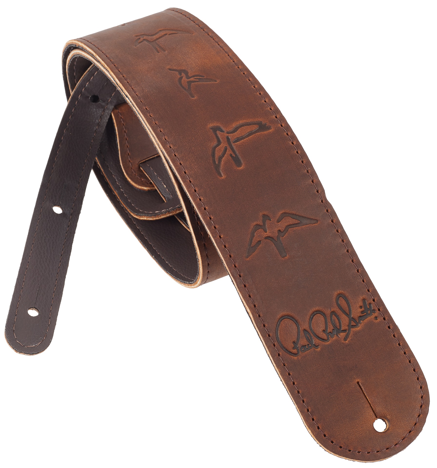 Levně PRS Leather Birds Strap, Distressed Brown