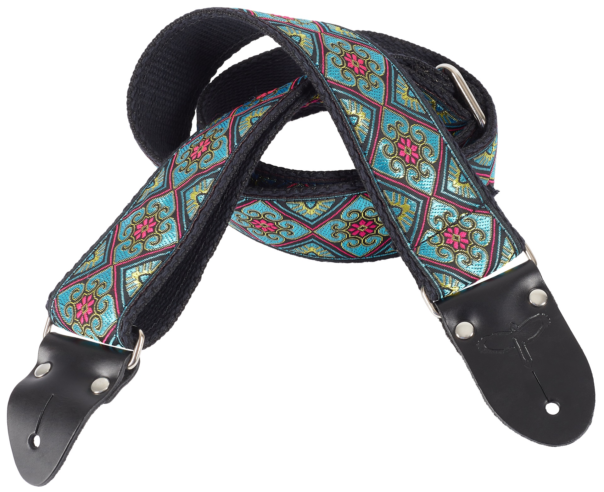 PRS 2" Retro Deluxe Jacquard Strap Teal/Gold (obrázek 3)