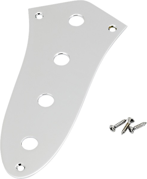 Levně Fender Jazz Bass Control Plate, 4-Hole, Chrome