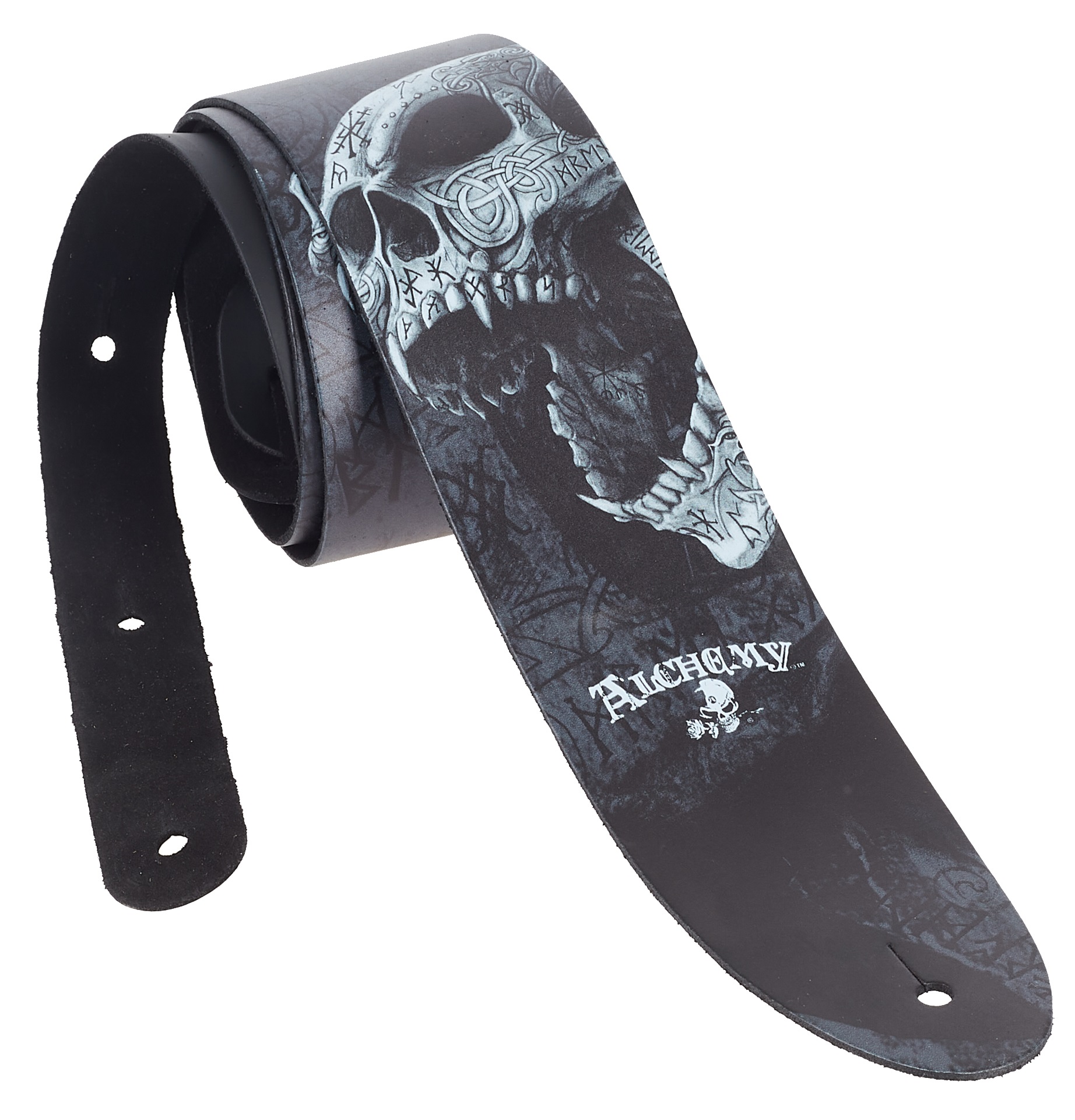 Levně Perri's Leathers 11024 ALCHEMY Guitar Strap Berserker Skull