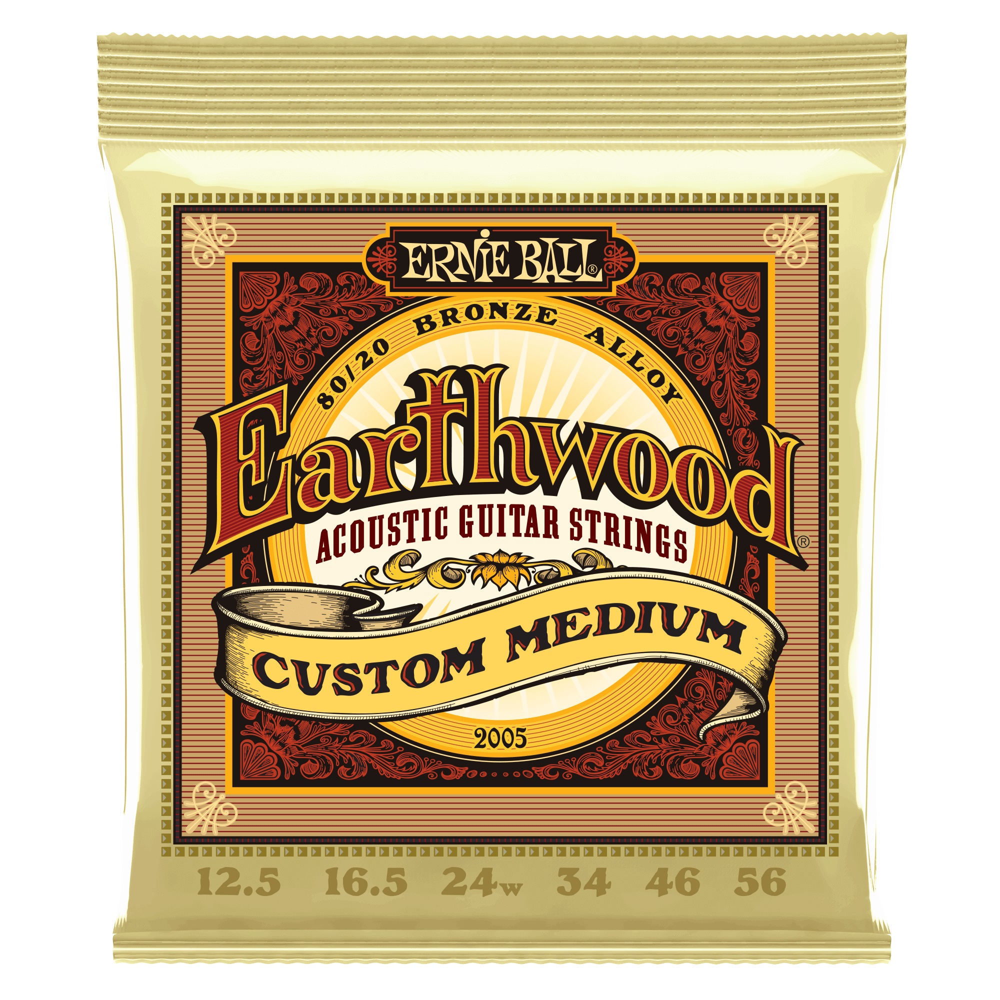 Levně Ernie Ball 2005 Earthwood 80/20 Bronze Strings Custom Medium