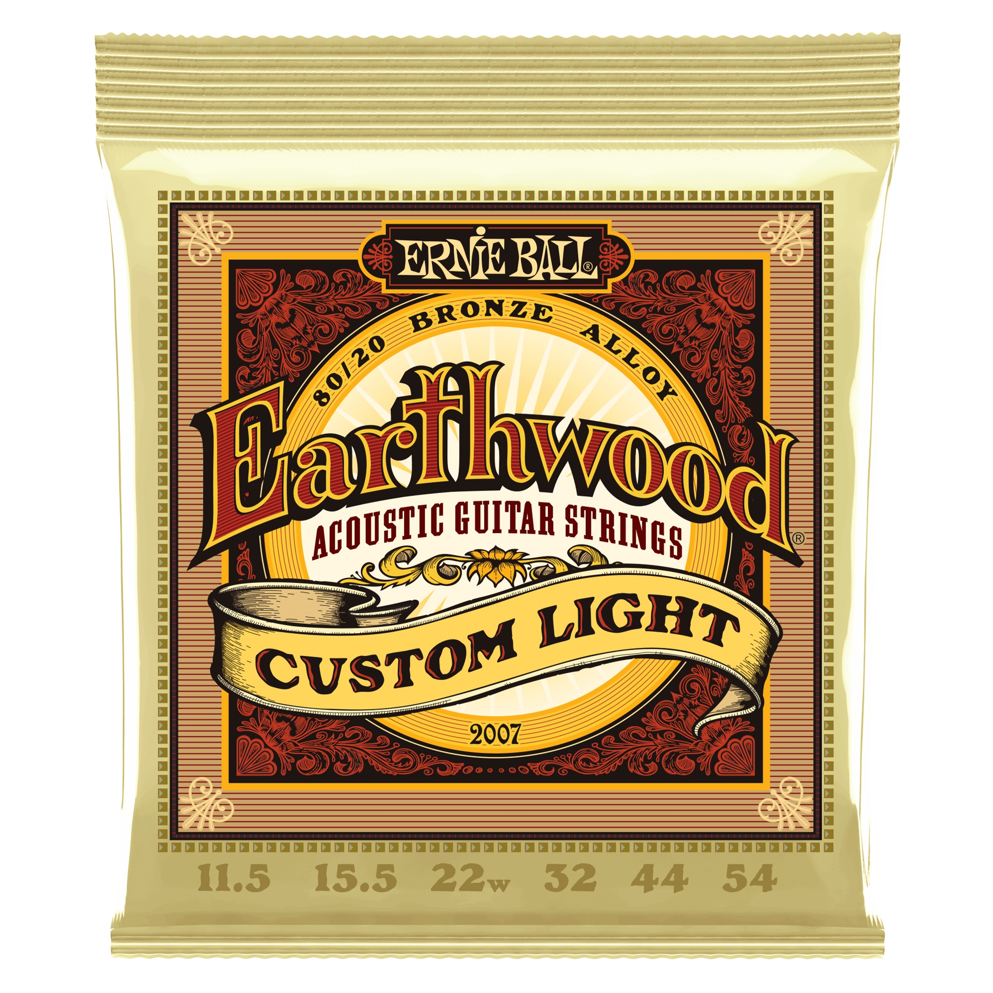 Levně Ernie Ball 2007 Earthwood 80/20 Bronze Strings Custom Light