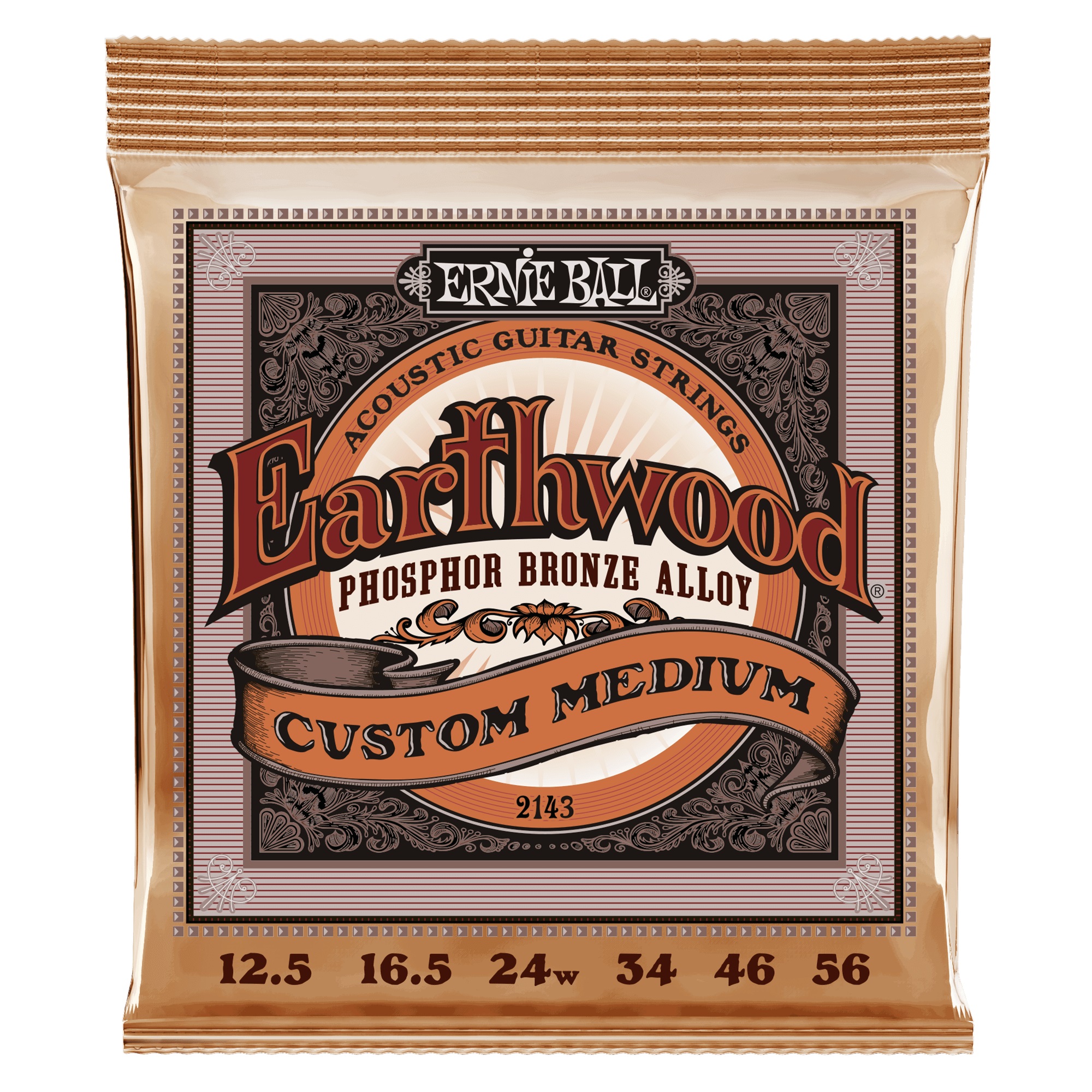 Levně Ernie Ball 2143 Earthwood Phosphor Bronze Strings Custom Medium